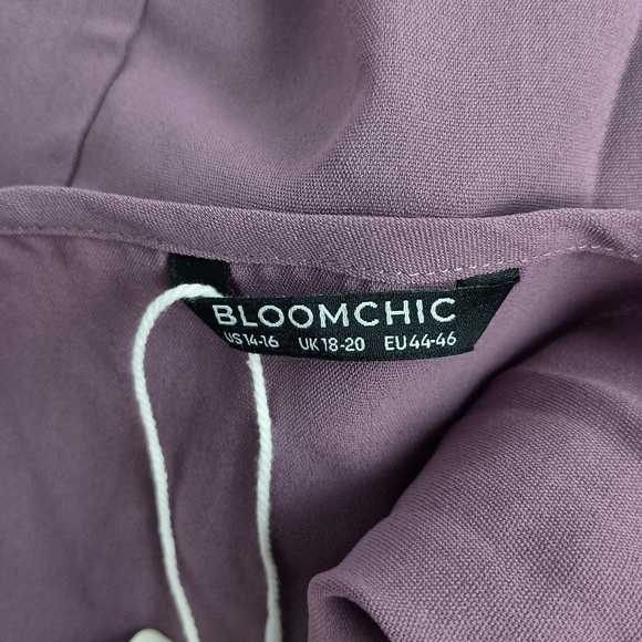 NWT BLOOM CHIC Elegant Mauve purple holiday christmas party Wrap‎ Dress (#1,552) - Picture 10 of 10